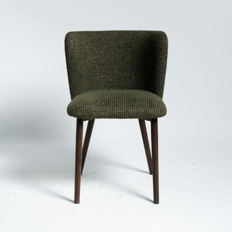 Retro Green Dining Chair With Heat Transfer Round Frame manufacturers