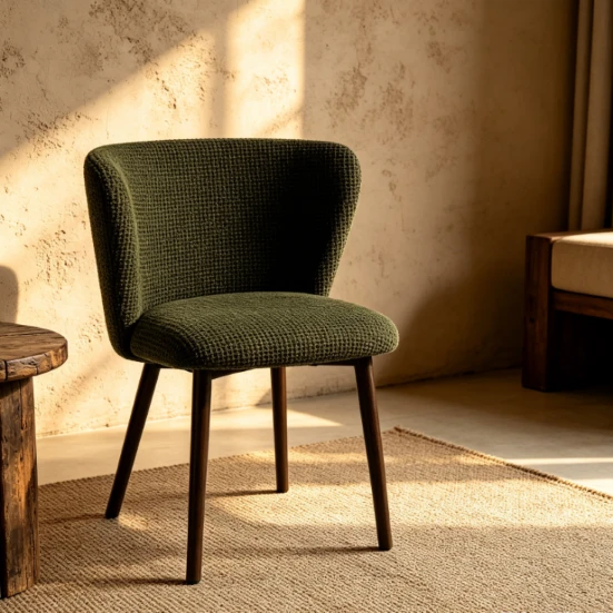 Retro Green Dining Chair With Heat Transfer Round Frame factory